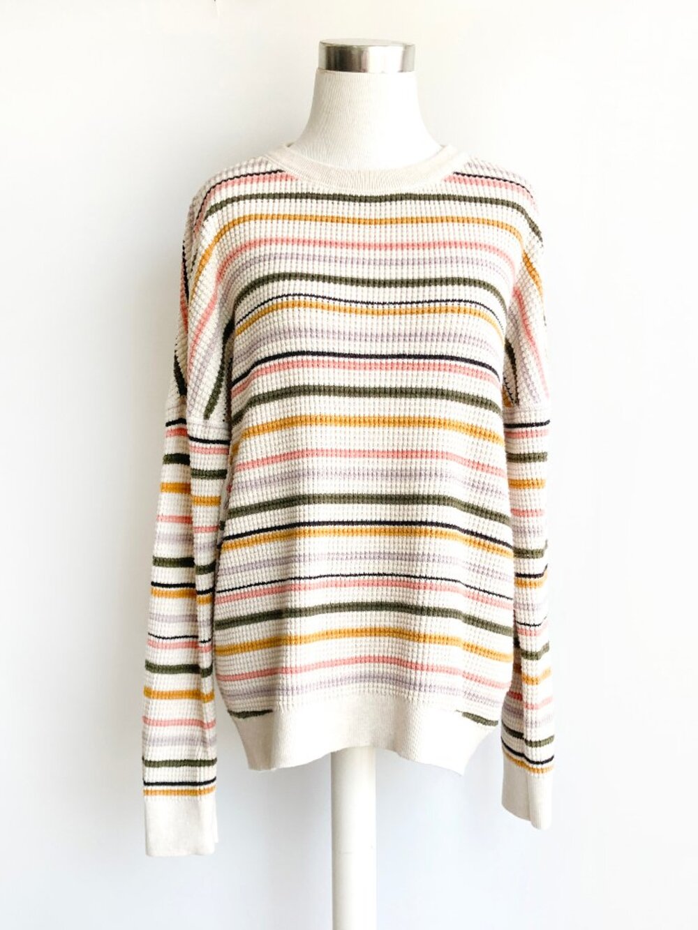 REI Co-Op Striped Waffle Cotton Pullover Wallace Lake